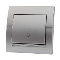 Кнопка звонка Deriy серебр. метал.  702-2828-103