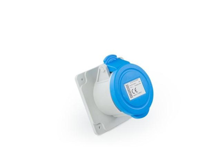 Корпус с гнездом монтаж на перегородке стандарт CEE 3х16А (2P+E)  ECE316V4PM