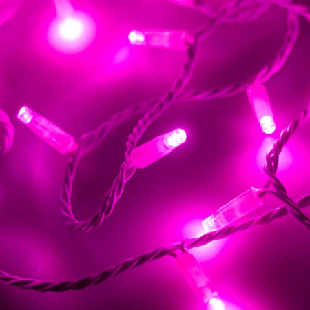 Гирлянда светодиодная ARD-STRING-CLASSIC-10000-WHITE-100LED-FLASH PINK230В 7Вт IP65  025822