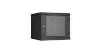 Шкаф настенный разборный 19дюйм 9U стекл. дверь Ш600хВ503хГ600мм 2 пары монтаж. направляющих черн.  TWC-096060-R-G-BK