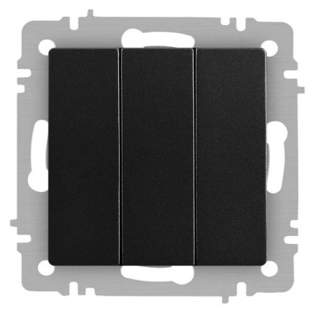 Выключатель Accent 6-106-05 тройной 10А-250В IP20 СУ AL/CU антрацит  Б0063540