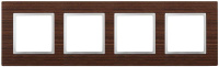 Рамка 4-м 14-5304-10 дерево Elegance венге+алюм ЭРА Б0034587