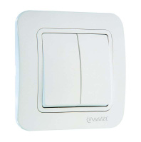 Выключатель 2-кл. 1п 1мод. СП Lillium 10А IP20 бел./бел.  70003