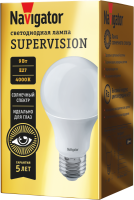 Лампа светодиодная 80 549 NLL-A60-9-230-4K-E27-FR-SV 9Вт шар матовая 4000К нейтр. бел. E27 900лм 176-264В Supervision Navigator 80549