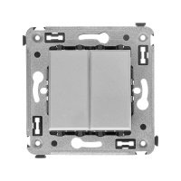 Кнопка двухклавишная СП "Avanti" "Закаленная сталь"  4404154