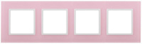 Рамка 4-м 14-5104-30 стекло Elegance роз.+бел. ЭРА Б0034538