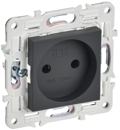 Розетка SKANDY 10А без заземл. без защ. шторок SK-R02T титан  SK-R10-10-K48