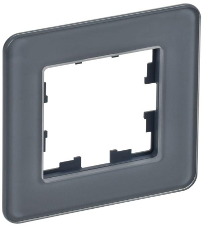 Рамка 1-м BRITE РУ-1-2-Бр стекло графит RE  BR-M12-G-41-K53