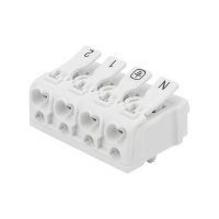 Клемма пружинная соединительная КСП 4-полюсная с монтажными ножками (уп.50шт)  07-6216-1