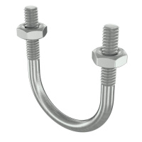 Скоба монтажная U-образная с резьбой М8 с гайками для труб d2дюйм  BHU11200M8