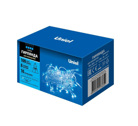 Гирлянда LED ULD-S1000-100/DTA BLUE IP20 10м 100 диодов син. свет провод прозр.  UL-00007197