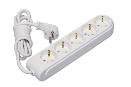 Удлинитель 5х5м с заземл. 16А IP20 ПВС 3х1.5 защ. шторки  N5210064