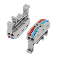 Клемма строительно-монтажная СМК проходная 222-422D 2п 0.08-4кв.мм с креплением на DIN-рейку сер. (уп.50шт)  07-5239