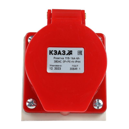 Розетка 115 16А 3P+PE+N 380В AC 6ч IP44 для монтажа на поверхность  222755