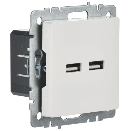Розетка BRITE USB A+A 3.1А РЮ10-1-БрБ механизм бел.  BR-U21-D31-K01
