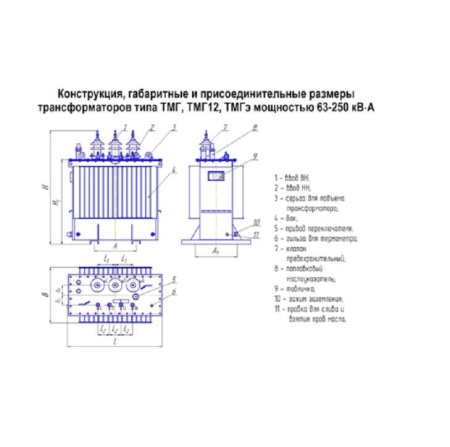 Трансформатор ТМГ-100/6/0.4 У/Zн-11 У1 