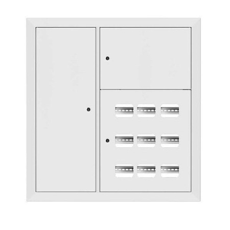 Щит этажный 9кв. слаботочка слева 3 окна в ряд по гориз. RAL9003 (1000х950х150) PROxima  mb29-v-9z-ral9003-1