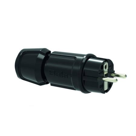 Вилка Schuko 16А 3п 2P+E 250В IP44 Multi-grip черн.  7372