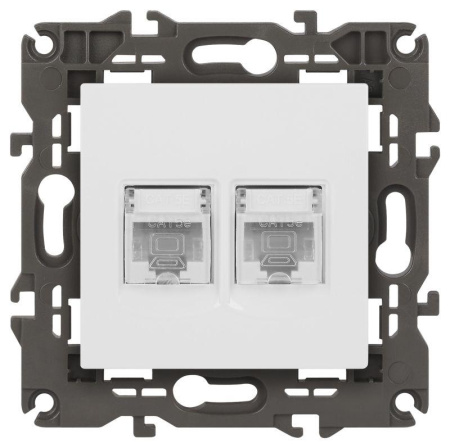 Розетка компьютерная 2-м Elegance 14-3108-01 RJ45 IP20 механизм бел.  Б0034308