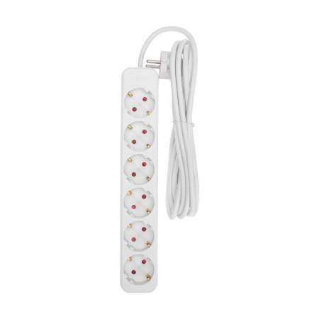 Удлинитель 6х3м с заземл. STANDARD 3х1кв.мм бел.  13-4044