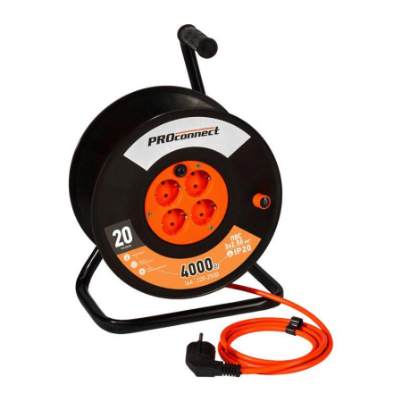 Удлинитель на катушке 4х20м с заземл. 16А IP20 Professional ПВС 3х2.5  11-7612