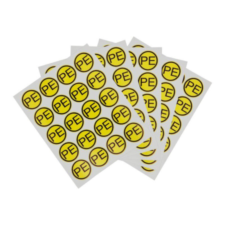 Наклейка знак электробезопасности "PE" d20мм  55-0004