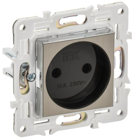Розетка SKANDY 10А без заземл. без защ. шторок SK-R02N никель  SK-R10-10-K50