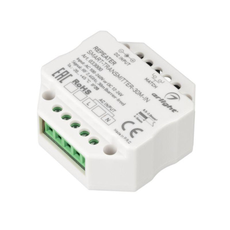 Контроллер-усилитель SMART-TRANSMITTER-30M-IN (230В 2.4G) (IP20 пластик)  033000