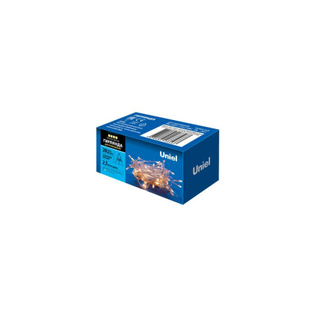 Гирлянда LED ULD-S0250-020/STA WARM WHITE IP20 2.5м 20 диодов. тепл. бел. свет провод прозр.  UL-00007191