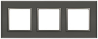 Рамка для розеток и выключателей ЭРА Elegance 14-5103-16 на 3 поста стекло титан  Б0065837 Рамка для розеток и выключателей ЭРА Elegance 14-5103-16 на 3 поста стекло титан  Б0065837
