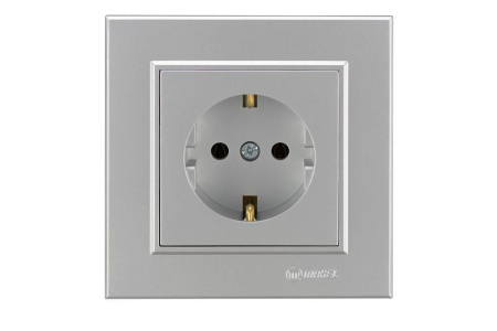 Розетка с/з СП Karea 16А IP20 серебр. керамика  56065008