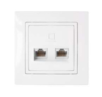 Розетка компьютерная 2-м СП бел.  РК216-010