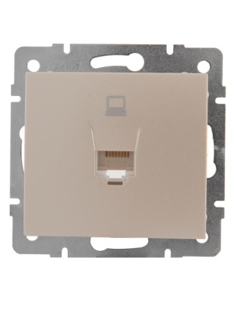 Розетка компьютерная СП Rain RJ45 16А IP20 механизм жемчуж./бел. перламутр.  703-3088-139
