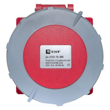 Розетка стационарная внутренняя 3152 3Р+РЕ+N 16А 380В IP67 PROxima  ps-3152-16-380