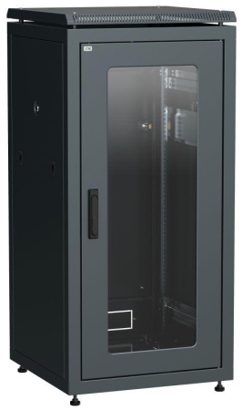 Шкаф сетевой 19дюйм LINEA N 28U 600х600мм стекл. передн. дверь черн.  LN05-28U66-G