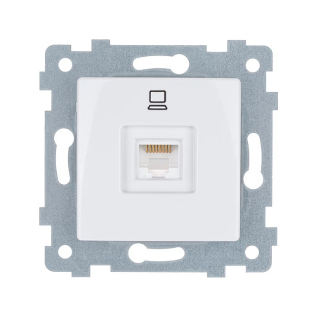 Розетка компьютерная 1-м Мария РК1-455 RJ45 кат.5E механизм бел. Кунцево 110022