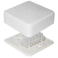 Коробка распределительная ОП 78х78х30мм с клемм. 6 выходов 10А 6 контактов крышка на винтах бел. Epplast 170220 Коробка распределительная ОП 78х78х30мм с клемм. 6 выходов 10А 6 контактов крышка на винтах бел. Epplast 170220