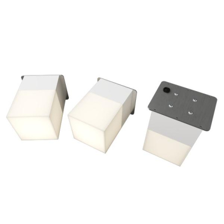 Светильник светодиодный RVE-LBX-LUMO60-PLAZA7510-3-GR квадрат грильято 3шт 65х65х100мм 14Вт встраиваемый 4000К бел.  RVE00003296