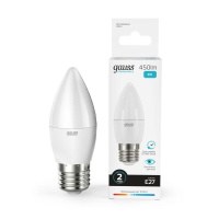 Лампа светодиодная Elementary 6Вт свеча 4100К нейтр. бел. E27 450лм  33226 Лампа светодиодная Elementary 6Вт свеча 4100К нейтр. бел. E27 450лм  33226