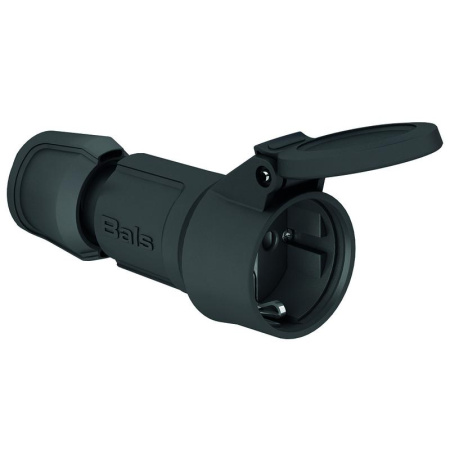 Розетка кабельная Schuko 16А 3п 2P+E 250В IP54 Multi-grip черн.  7488