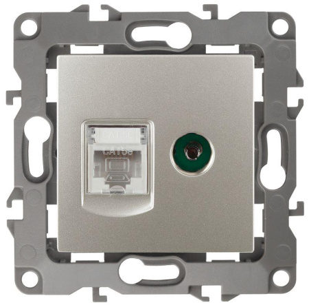 Розетка компьютерная + телевизионная 12 12-3110-15 RJ45 + TV IP20 перламутр  Б0027450