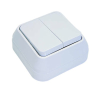 Выключатель 2-кл. ОП 10А IP20 бел.  45103