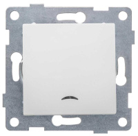 Выключатель 1-кл. СП Ugra 10А 250В с индикацией механизм матов. бел. С11В18-041