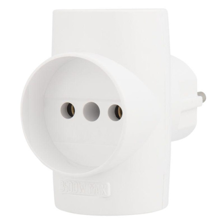 Разветвитель 3-м без заземл. 10А IP20 бел.  11-1077