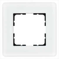 Рамка закругленная 1-м G-Glass стекло матовый бел.  G1001GW-RM