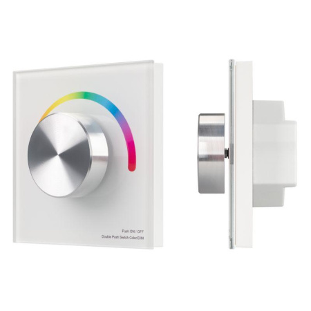 Панель SMART-P8-RGB-G-IN White (12-24В 3х4А Rotary 2.4G) (IP20 пластик)  033764