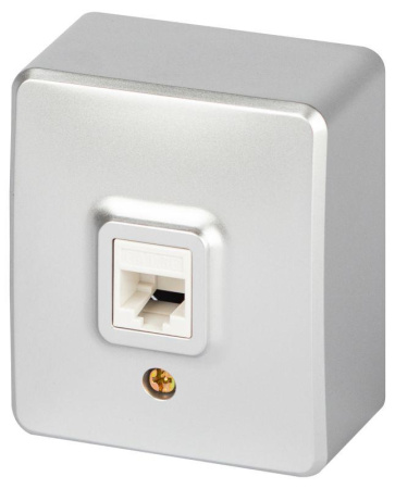 Розетка Эксперт 11-3203-03 информационная RJ45 IP20 ОУ алюм.  Б0063009