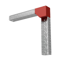 Угол для лотка вертикальный внешний L 100х150мм с разворотом трассы на 90град. "ПЛЮС" HD85 КМ PL18468