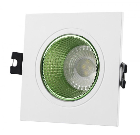 Светильник встраиваемый IP20 10Вт GU5.3 LED бел./зел. пластик  DK3071-WH+GR