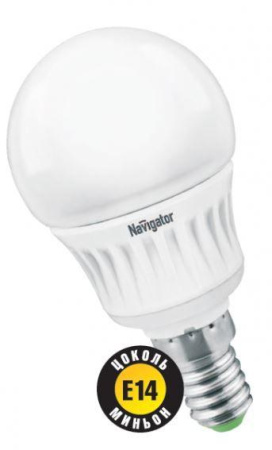 Лампа светодиодная 94 131 NLL-G45-5-230-4K-E14 5Вт шар 4000К нейтр. бел. E14 390лм 176-264В Navigator 94131